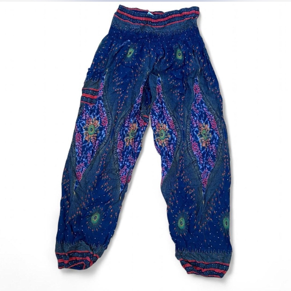 Blue Patterned harem hippie pants
